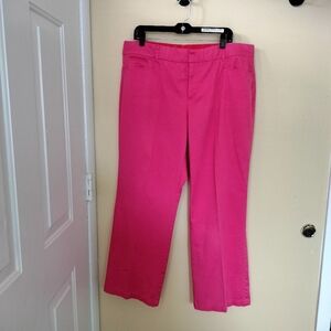 JM Collection Wide Leg Pink Pants 14 Short Stretch Comfort Vacation Travel